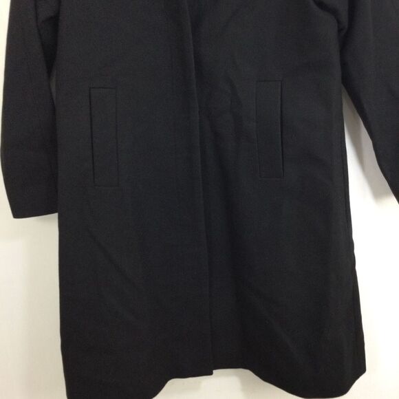 Cos Womens Wool Cashmere Overcoat Coat Jacket Side Slit Pockets Black Size 2 - Picture 4 of 14